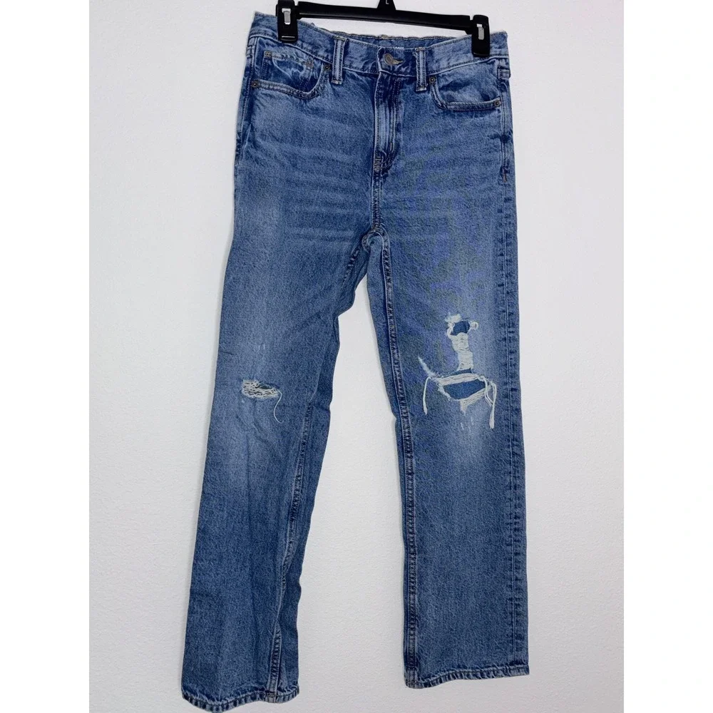 Old Navy Boys Loose Built-In‎ Tough Distressed Ripped Jeans Blue Size 16
